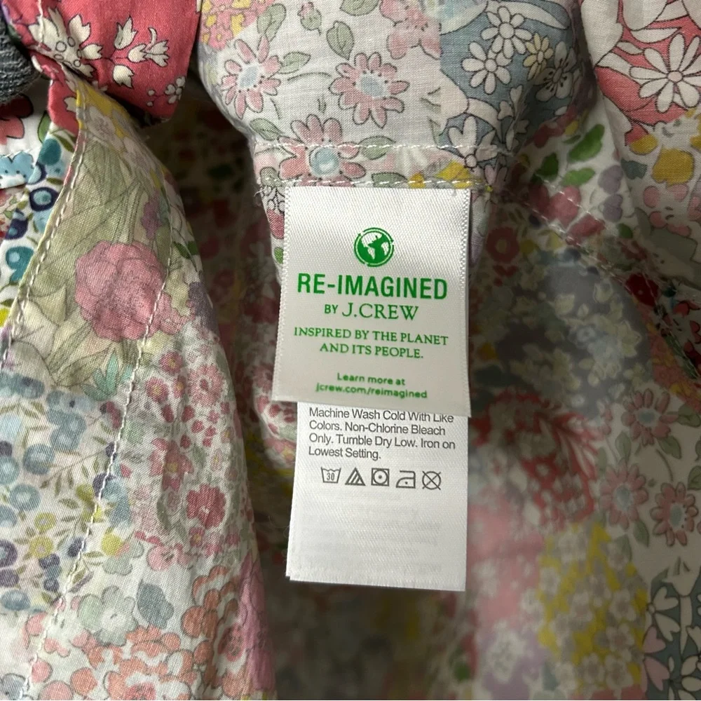 J Crew Classic Fit Short Puff Sleeve Top in Liberty Patchwork Dream Floral
